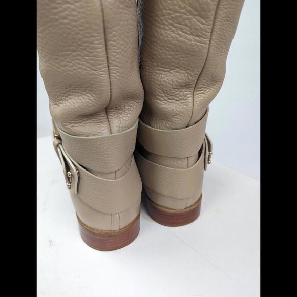 [SOLD] CHLOE Sz EU39 US9 Knee High Riding Boots Prince Leather Cream Pull On - Picture 9 of 15